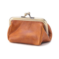 Pochette mignonne en cuir véritable porte-monnaie petites dames Mini porte-monnaie avec fermeture en métal cadre portefeuilles pour femmes à la mode