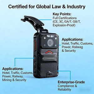 Cámara Corporal Portátil 4G con Linterna, Intercomunicador Bidireccional, Resistente al Agua IP68, Cámara <span class=keywords><strong>de</strong></span> Seguridad para Grabación Policial - Product Image 5