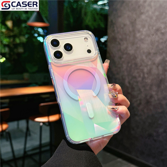 Sparkling Ins Style Colorful GlitterJelly Touch Transparent Magnetic Wireless Charging Phone Cover for iPhone 17/17air/17pm