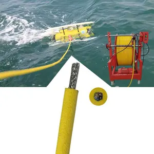 水下使用4芯2双绞线rov系绳中性浮力电缆浮动电缆rov脐带