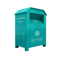 Poubelle de recyclage de vêtements écologique pour l'extérieur, 1000L, boîte de don pour chaussures et vêtements, stockage des déchets, structure debout, seau