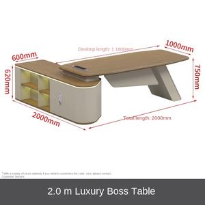 Moderner L-förmiger Chefschreibtisch und Stuhl-Kombination Kiefernholz-Panel Modulares Design Einzelpersonen-Luxus-Computertisch - Product Image 6