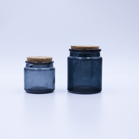 Vente en gros d'usine, haute qualité, vente directe, verre ambré transparent vert, 100 ml, 200 ml, pot à bougie avec couvercle en liège