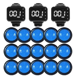 Waiter Restaurant Pager Wireless Calling System 3 Watches 15 Table Bell