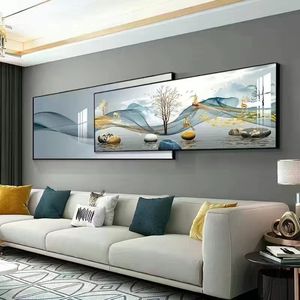 <span class=keywords><strong>Cuadros</strong></span> de pintura de cristal moderno de lujo con luz nórdica, cristal abstracto, porcelana, plumas, paisaje, <span class=keywords><strong>animales</strong></span>, lienzo, decoración de cabecera - Product Image 4