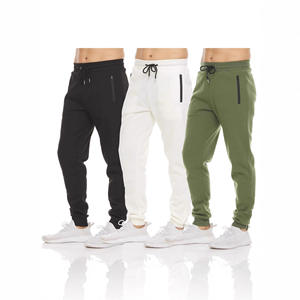 Pantalon de survêtement mi-long décontracté pour <span class=keywords><strong>homme</strong></span>, doublé polaire, grande taille, avec poches zippées et cordon de serrage, couleur unie, pour le sport et le fitness, collection automne-hiver - Product Image 3