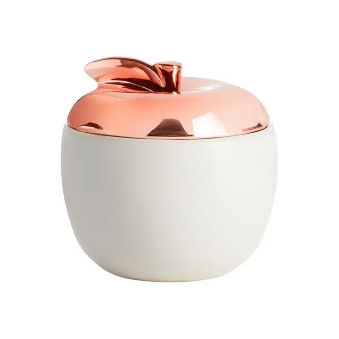 C017 grosir mewah keramik apel bentuk stoples kue lilin dekorasi untuk Natal pernikahan