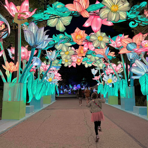 JNZ2237 Lanterne Tradizionali Cinesi Personalizzate per Festival all'Aperto con LED, Spettacolo di Lanterne Floreali, Decorazioni Artistiche per le Festività - Product Image 1