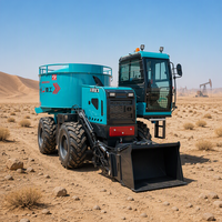 Camion malaxeur à béton autochargeur mobile avec trémie à bouche plate et transmission intégrale