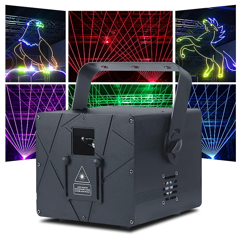 SHTX toptan 3W RGB lazer projektör sahne animasyon ışık 40Kpps ILDA küçük ışın 1w 4w tam renkli lazer gece için club disko ışığı