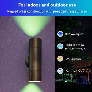 Applique murale extérieure Gouly IP65 DC24V 12W en laiton, éclairage intelligent RGBW haut/bas pour façade de villa et éclairage architectural - Product Image 3