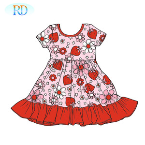 <span class=keywords><strong>Robe</strong></span> Courte à Manches Courtes Ruidian Nouvelle Collection en Gros pour Enfants, <span class=keywords><strong>Robe</strong></span> Décontractée en Bambou pour Petites Filles, Vêtements d'Été pour Tout-Petits - Product Image 2
