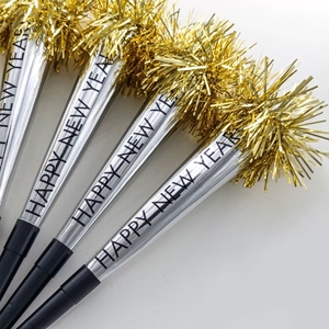 Happy <b>New</b> <b>Year</b> Party Horn Gold Tinsel Fringe Noise Maker Silver Foil Blow Horn <b>New</b> <b>Year</b> Eve Celebration Party Favors Supplies - Product Image 6