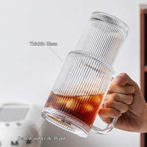 <b>Glass</b> Cups with Lids and Straws 24oz <b>Glass</b> Tumbler with Handle <b>Mason</b> <b>Jar</b> Wide Mouth Reusable Drinking <b>Glasses</b> for Iced Coffee - Product Image 5
