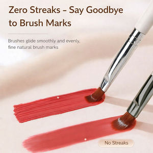 9Pcs <b>Tea</b> Acrylic Handle Nail Brush <b>Set</b> Nylon Oval Liner Tips for UV Gel Salon Drawing - Product Image 2