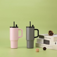 Gobelet isotherme en acier inoxydable avec poignée, tasse à café de voyage isolée sous vide, gobelet réutilisable avec couvercle pour personnalisation de marque