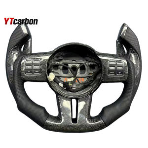 Volant en cuir sur mesure YTcarbon pour Grand Cherokee Charger Challenger <span class=keywords><strong>Durango</strong></span> Chrysler 300 SRT <span class=keywords><strong>SRT8</strong></span> Trackhawk, cuir italien, daim - Product Image 3