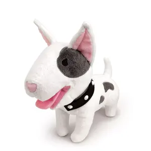 White Black Bull Terrier Top Stuffed Plush Toy For Kids as Gift