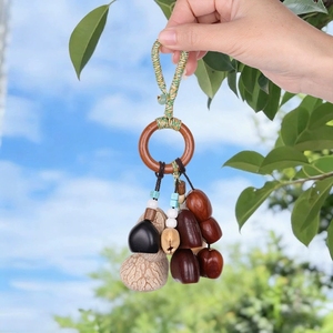 Wholesale Ethnic Handicraft Hanging Charms Braided Rope <b>Wind</b> <b>Chime</b> Natural Fruit Shell Pendant For Tourist Souvenir - Product Image 3