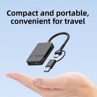 Nuevo Expansor USB 3.0 / TYPE-C Externo, Lector de Tarjetas SD / TF / CF / MS 8 en 1, Adaptador OTG, Material ABS