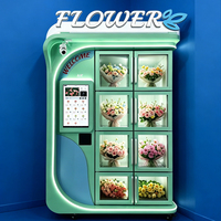 Distributeur automatique de fleurs intelligent alimenté par l'IA, style casier, kiosque réfrigéré pour bouquets avec gestion cloud à distance