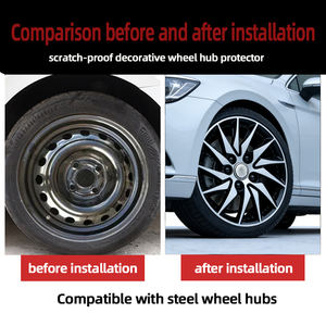 cuisson bicolore Décoratif Styles multiples Universel 14 pouces Enjoliveurs <span class=keywords><strong>de</strong></span> <span class=keywords><strong>roue</strong></span> PP à couverture complète <span class=keywords><strong>pour</strong></span> roues en acier - Product Image 4