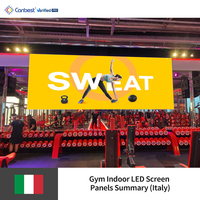 Canbest Fiw P2.5 2.5Mm 7040X2880Mm 23.1X9.5Ft Layar Panel Video LED Tetap Dalam Ruangan untuk Gym di Italia