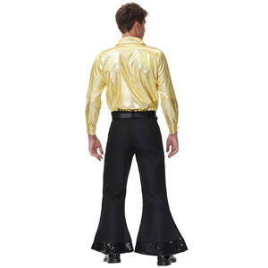 Traje de discoteca para adultos al por mayor, traje para hombre Retro dorado de los años 70, disfraz de Cosplay, disfraz de Halloween para hombre - Product Image 2