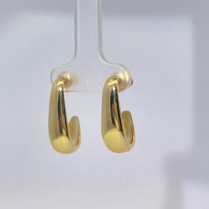 Boucles d'oreilles clous pour femmes Tianyu Gems, plaquées or, forme de lettre, style vintage de luxe léger, style Hong Kong - Product Image 2