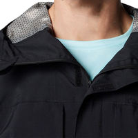 Veste légère imperméable coupe-vent respirante à capuche en tissu rigide GLL avec impression sérigraphique pour la randonnée et les voyages