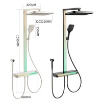 Fabrieksprijs Nieuw Messing Luxe Indoor Moderne Digitale Verstelbare Regendouche Systeem Smart Badkamer Douchesysteem Set Voor Thuis
