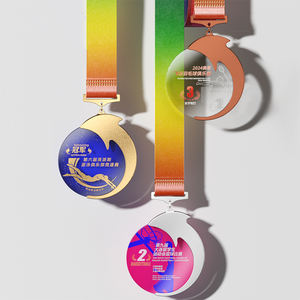 ميدالية كريستال مخصصة للميدالية الزجاجية ميدالية كاراتيه رياضية معدنية بحبل ملون وكأس معدني نحت مطبوع فوق بالأشعة فوق بنفث - Product Image 4