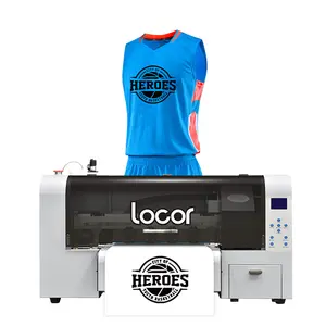 Locor A3 pet film l1800 dtf printer for t-shirt with 30 cm powder shaker dryer XP600 i3200 Dual Heads