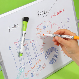 Marqueurs effaçables pour tableau blanc à séchage rapide, en 8 couleurs vives, avec gomme intégrée, pour fournitures scolaires – En stock - Product Image 4