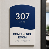 Panneau de signalisation tactile en braille en acrylique pour intérieur, plaque de direction pour bureau