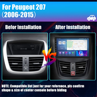 Autoradio Android 2Din pour Peugeot 207 207CC 2006-2010 2015 Car GPS Navigation Multimedia Audio Player WIFI Head Unit With Frame