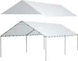 10x20 Ft Carport değiştirme ücretsiz 48 Top Bungee kordonlar ile gölgelik örtüsü garaj üst çadır barınak muşamba