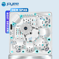 JOYEE Spa extérieur personnalisé 5 places, bain à remous en acrylique avec système Balboa, certifié CE pour jardin et hôtel