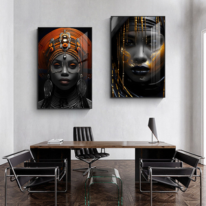 Retrato <span class=keywords><strong>de</strong></span> una Mujer Negra sobre Lienzo, Póster <span class=keywords><strong>de</strong></span> Mujer Africana, Impresión <span class=keywords><strong>de</strong></span> Pintura Mural, Pintura Moderna <span class=keywords><strong>de</strong></span> Artista <span class=keywords><strong>para</strong></span> Decoración del Hogar - Product Image 2