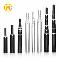 Tube télescopique en aluminium thermolaqué pour poteau de tente de camping, longueur réglable, taille personnalisée, vente en gros, approvisionnement en vrac.