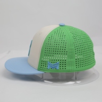 Gorra Trucker de Malla Perforada de 3 Tonos, con Bordado 3D de la Letra B Vintage, de Secado Rápido, Visera Plana, para Golf y Béisbol al Aire Libre