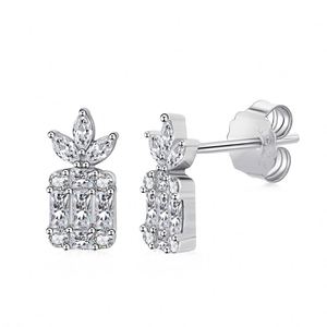 Dylam <b>Top</b> End Sparkling Stunning Women Jewelry S925 Silver Diamond 5A CZ Cubic Zircon Zirconia Baguette Pineapple Stud <b>Earrings</b> - Product Image 1