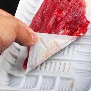 High Quality Eco-friendly PE Meat Absorbent Pad 45ml Absorbency Custom Size for Fish Meat Packing - Product Image 4