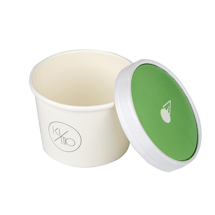 Экологичный одноразовый биоразлагаемый пищевой контейнер на вынос, Горячая белая бумага, миски для лапши, чашка для супа