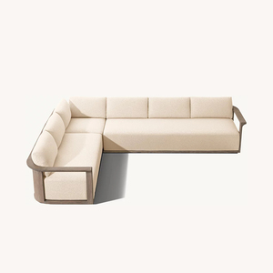 Ensemble de canapés modulaires en teck pour l'extérieur, idéal pour appartement, salle de sport, villa, patio, jardin, pour les loisirs en plein air - Product Image 5