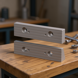 Mordaza acanalada para tornillo de banco modular de 100 mm de longitud con orificios de montaje para tornillos de banco - Product Image 3