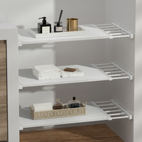 Étagère de rangement extensible pour armoire, support de tension réglable, séparateur DIY pour armoire, salle de bain, étagère, organisateur