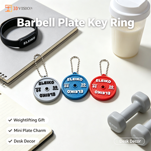 Mini haltère porte-clés, pendentif disque de musculation, accessoire de fitness créatif, cadeau pour les amateurs de gym - Product Image 1