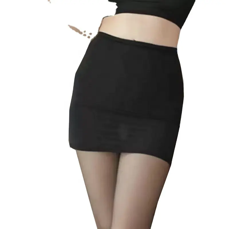 2023 hot seller Women Basic Double Layer Cotton Simple Stretch Tube Pencil Mini Skirt Work Skirts For Women Tired Relieve
