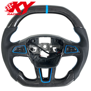 Volant sport racing personnalisé en fibre de carbone et cuir noir pour Ford Focus MK3 ST RS - Product Image 1